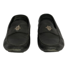 CHRISTIAN DIOR EU 43 GRAINED LEATHER BEE MOCCAIN LOAFERS