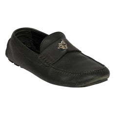 CHRISTIAN DIOR EU 43 GRAINED LEATHER BEE MOCCAIN LOAFERS