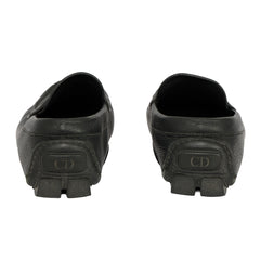 CHRISTIAN DIOR EU 43 GRAINED LEATHER BEE MOCCAIN LOAFERS