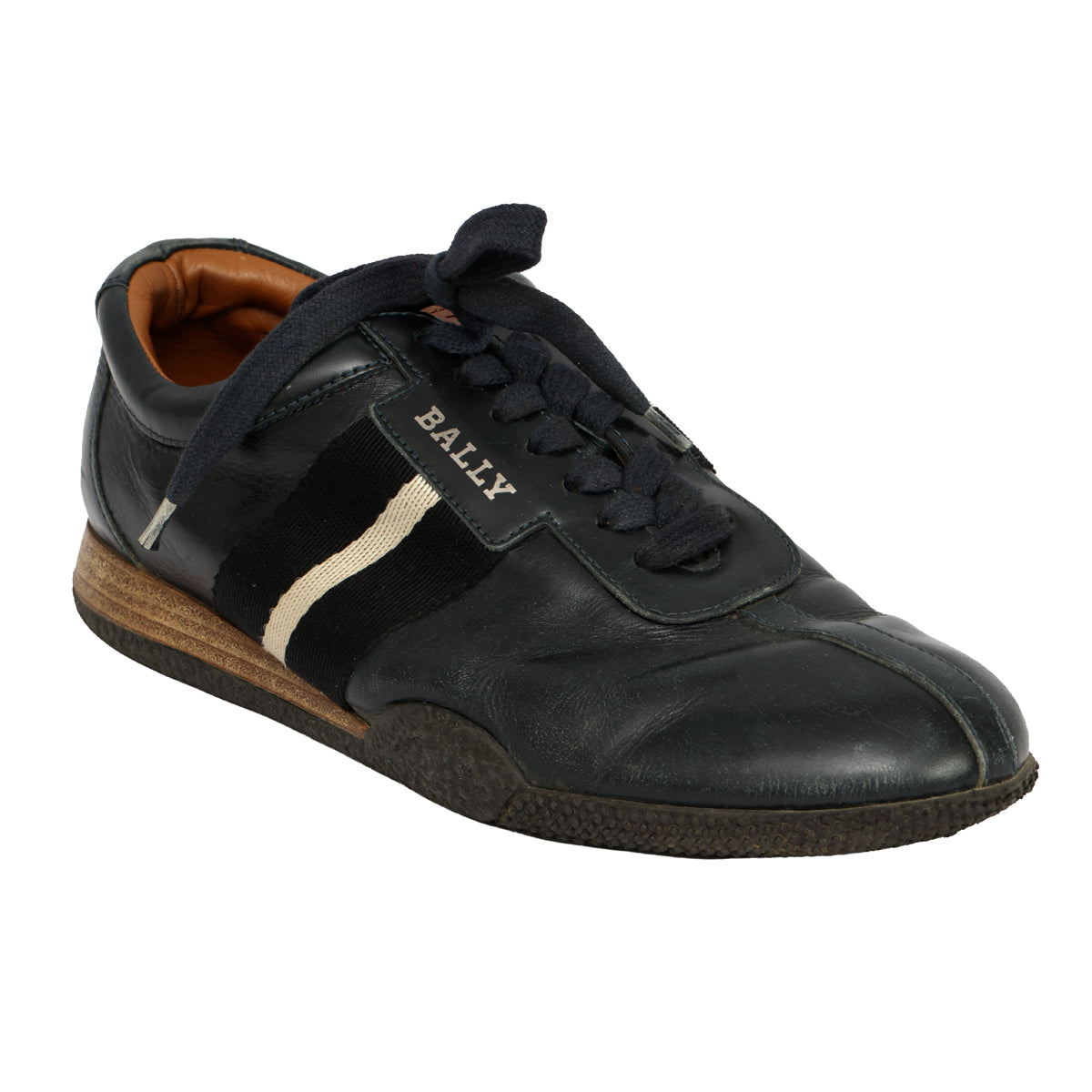 BALLY EU 41 FRANCISCA CALFSKIN STRIE MOTIF SNEAKERS