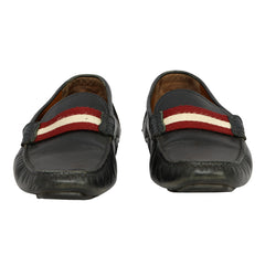 BALLY EU 39 / US 5 TRAINSPOTTING WOVEN RED AND WHITE STRIPE LOAFERS