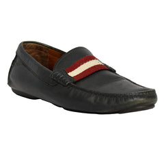 BALLY EU 39 / US 5 TRAINSPOTTING WOVEN RED AND WHITE STRIPE LOAFERS