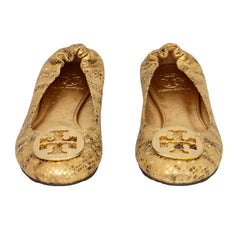 TORY BURCH EU 37.5 REVA PROMINENT LOGO MEDALLION BALLET FLATS