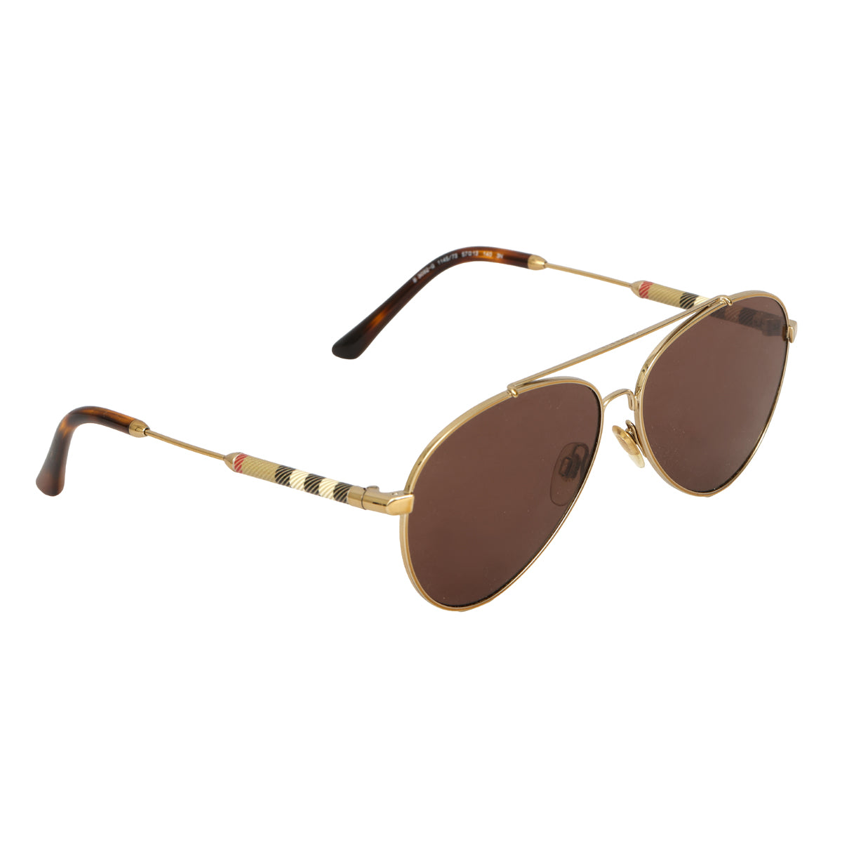 BURBERRY AVIATOR GOLD METAL FRAME SUNGLASSES