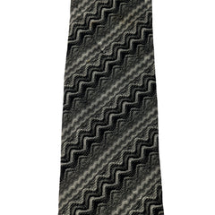 MISSONI ICONIC GREY ZIZ ZAG CHEVRON PATTERN NECKTIE