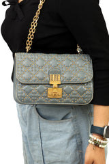 CHRISTIAN DIOR LAMBSKIN CANNAGE STUDDED DIOR ADDICT 