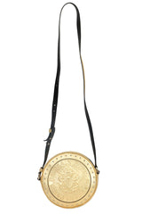 BALMAIN DISCO EMBROSSED LEATHER SHOULDER BAG 