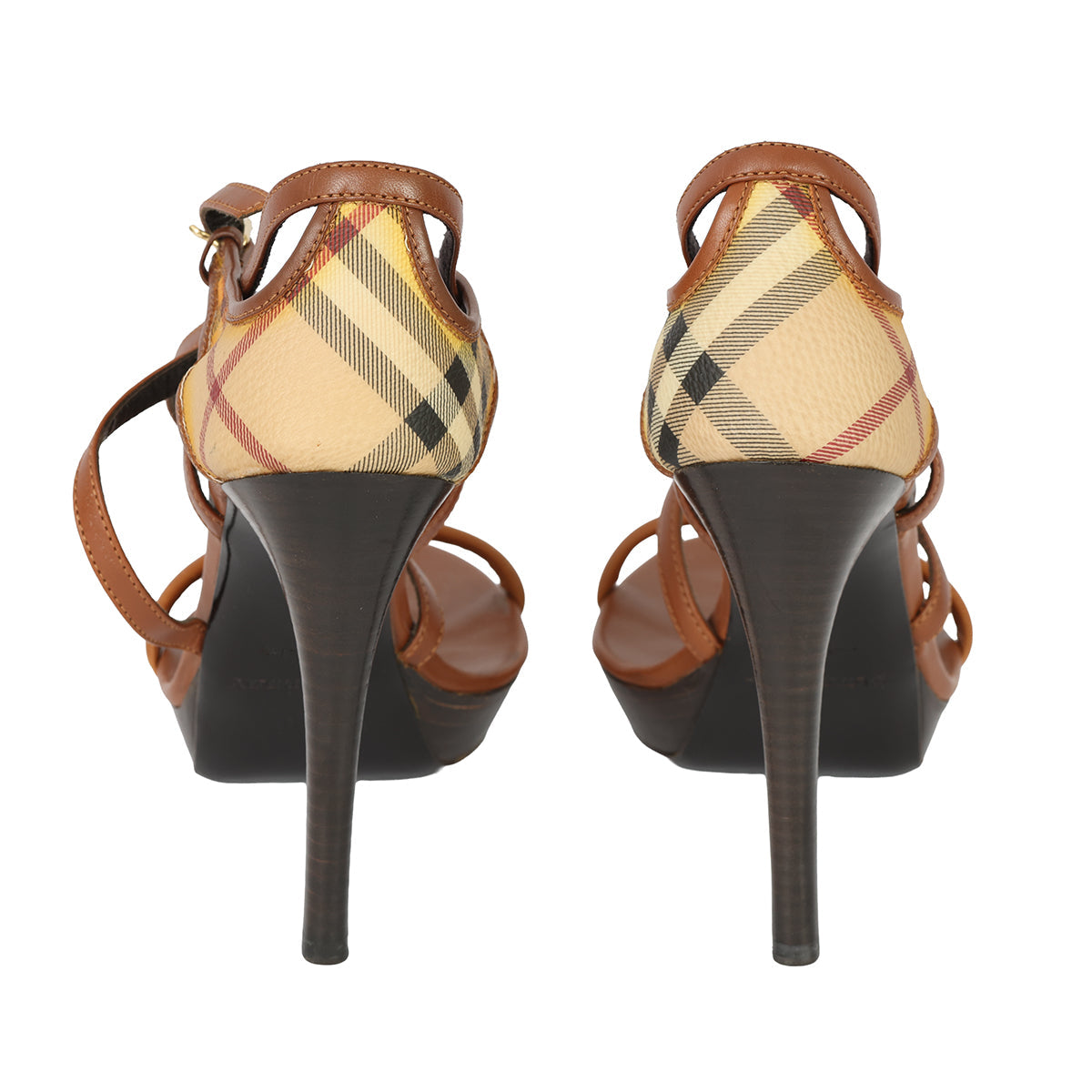 BURBERRY SIZE: EU 37 HOUSE CHECK CANVAS AND LEATHER ANKLE 