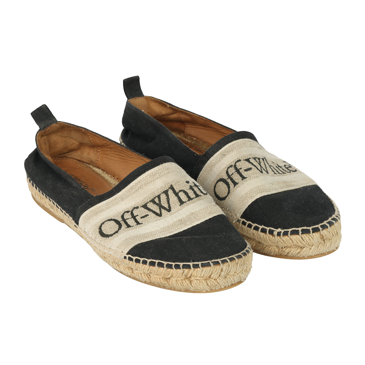 OFF WHITE SIZE: EU 37 BOOKISH LINEN ESPADRILLES 