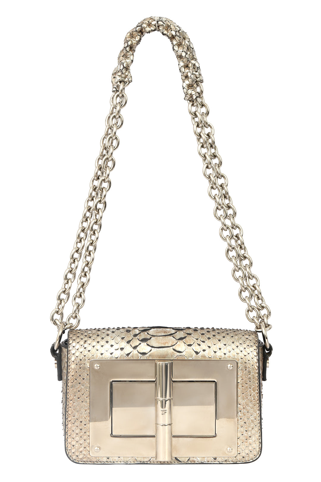 TOM FORD NATALIA METALLIC PYTHON LEATHER 