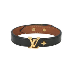 LOUIS VUITTON GOLD-TONE LV INITIALS FLOWER MONOGRAM BRACELET 