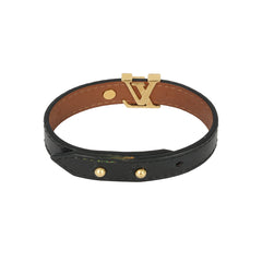 LOUIS VUITTON GOLD-TONE LV INITIALS FLOWER MONOGRAM BRACELET 