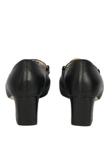 GUCCI SIZE EU : 35.5 GG MARMONT BLACK LEATHER HEELS WITH 