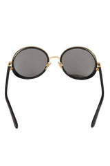 JIMMY CHOO ANDIE/S BLACK ACETATE FRAME  ROUND SUNGLASSES 