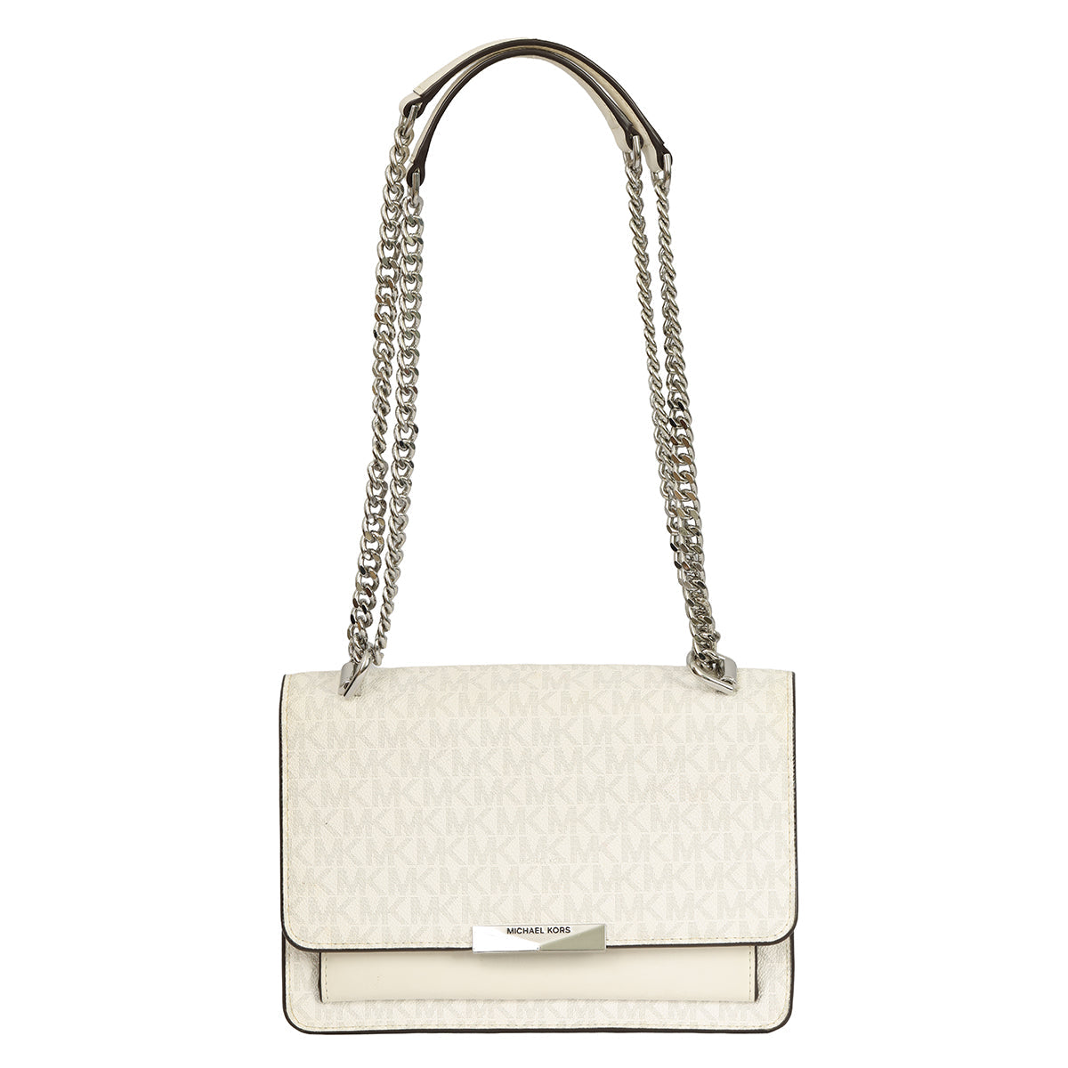 MICHAEL KORS JADE LOGO PRINT CANVAS SHOULDER BAG 