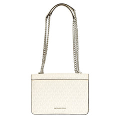 MICHAEL KORS JADE LOGO PRINT CANVAS SHOULDER BAG 