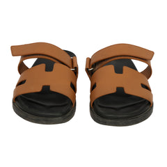 HERMES EU 40 CHYPRE TAN BROWN SANDALS