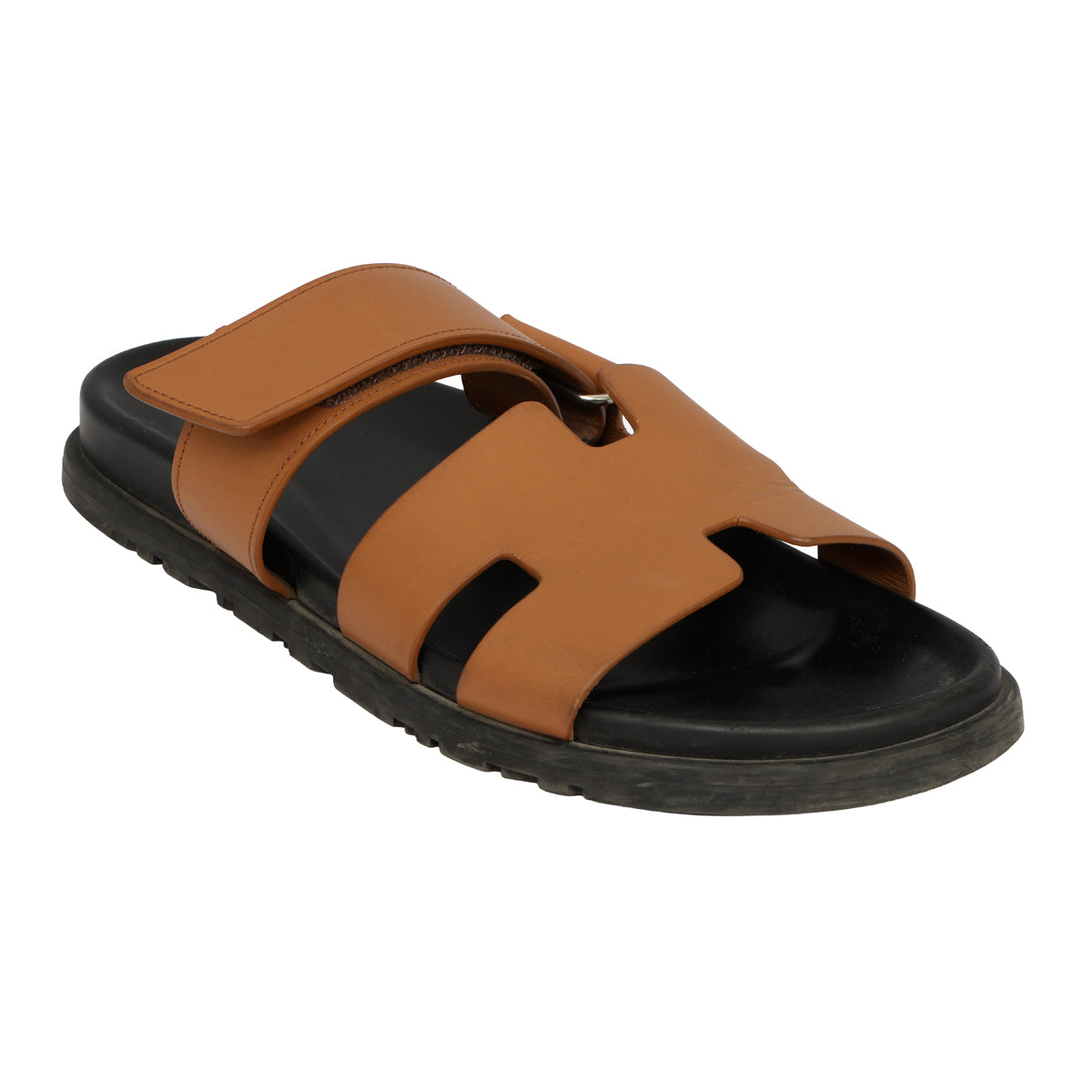 HERMES EU 40 CHYPRE TAN BROWN SANDALS
