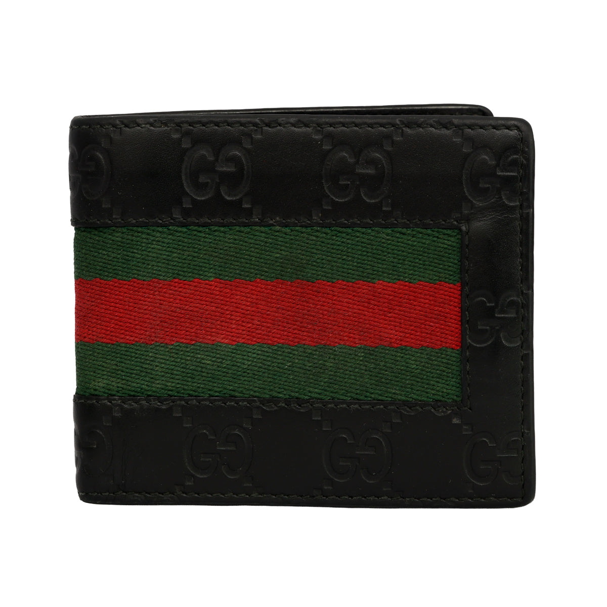 GUCCI GG SIGNATURE WEB-STRIPE BIFOLD WALLET