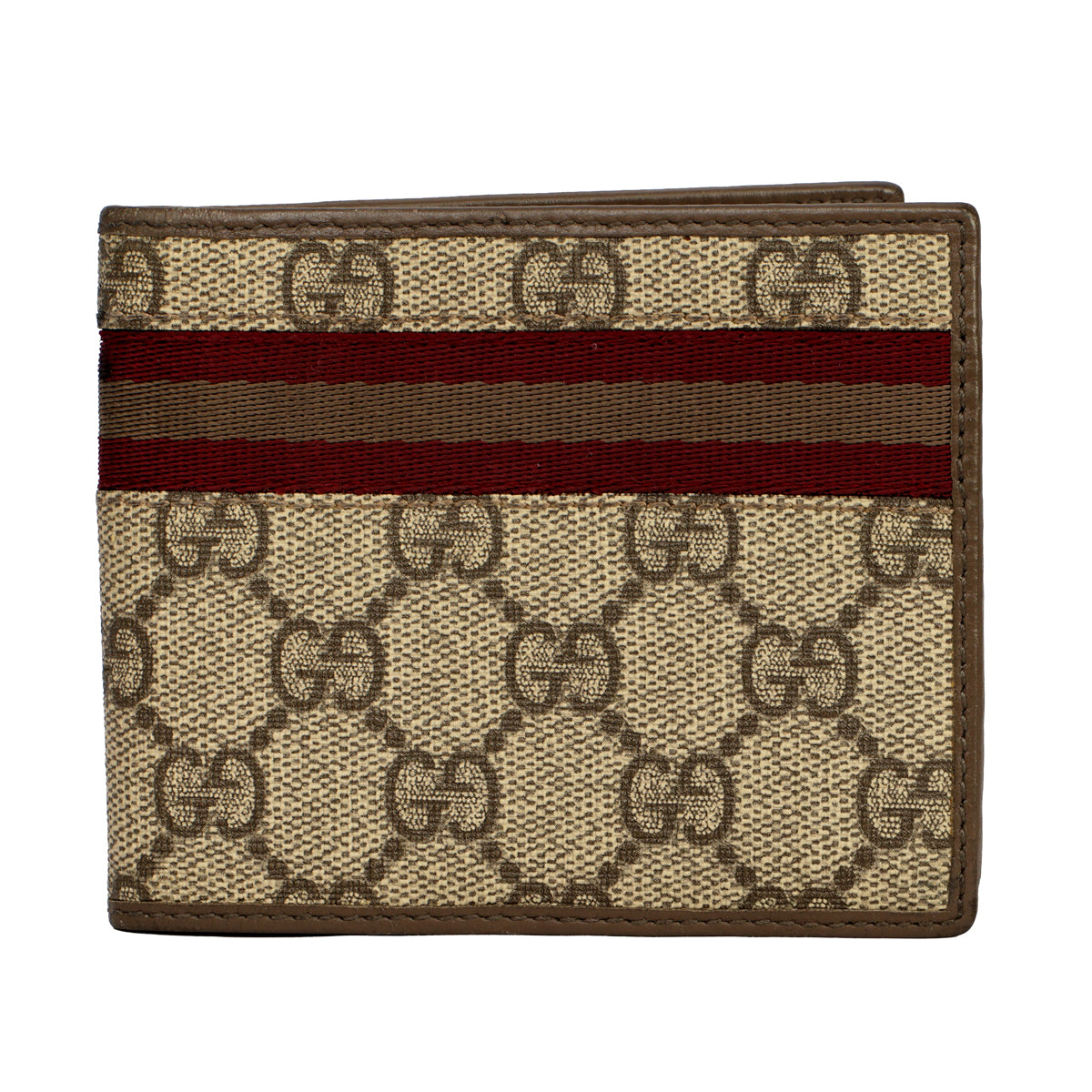 GUCCI ICONIC GG SUPREME WEB-STRIPE CANVAS WALLET