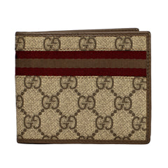 GUCCI ICONIC GG SUPREME WEB-STRIPE CANVAS WALLET