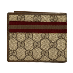 GUCCI ICONIC GG SUPREME WEB-STRIPE CANVAS WALLET