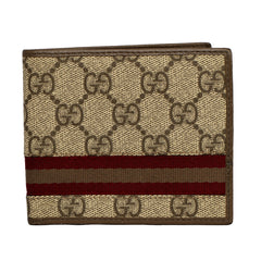 GUCCI ICONIC GG SUPREME WEB-STRIPE CANVAS WALLET