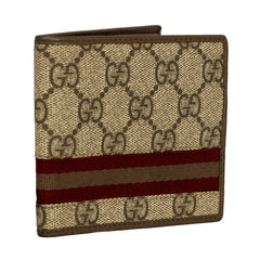 GUCCI ICONIC GG SUPREME WEB-STRIPE CANVAS WALLET