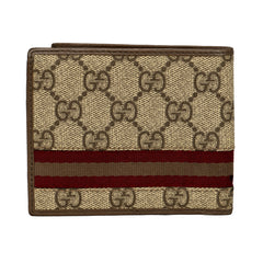 GUCCI ICONIC GG SUPREME WEB-STRIPE CANVAS WALLET