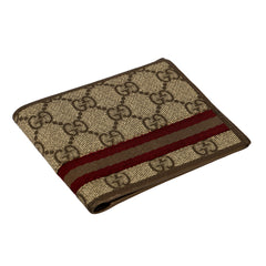 GUCCI ICONIC GG SUPREME WEB-STRIPE CANVAS WALLET