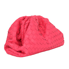 Bottega Venetta Intrecciato Hot Pink Clutch