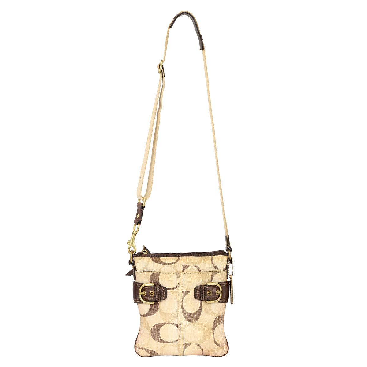 COACH SIGNATURE STRIPE CONVERTIBLE CROSSBODY SLING BAG 