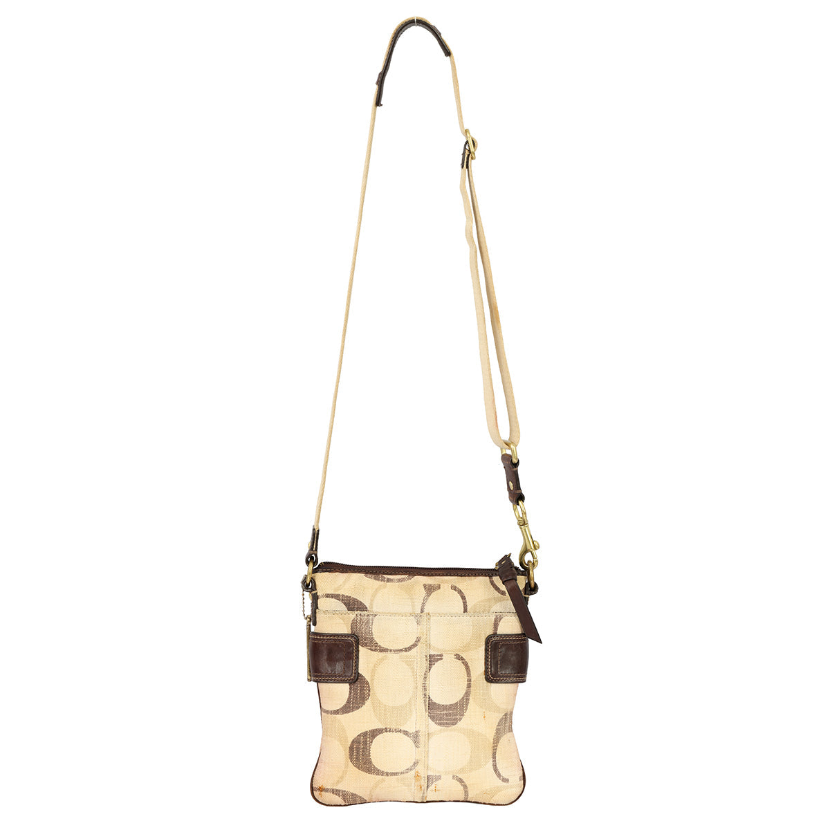 COACH SIGNATURE STRIPE CONVERTIBLE CROSSBODY SLING BAG 