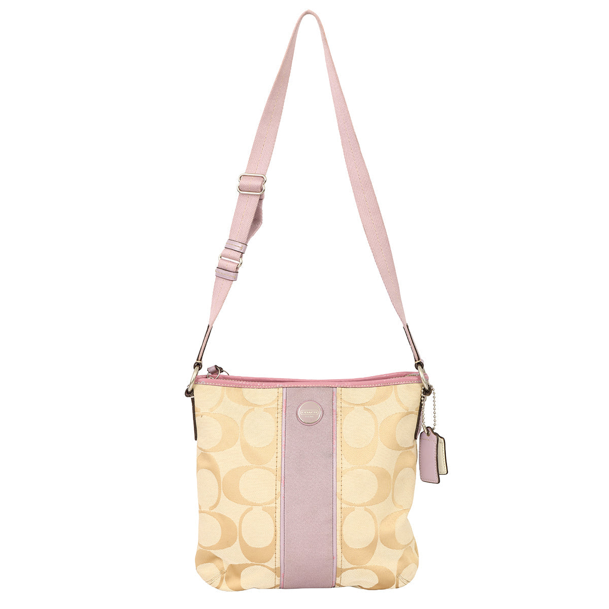 COACH SIGNATURE STRIPE CONVERTIBLE CROSSBODY BAG 