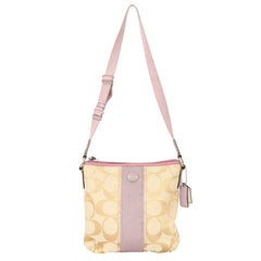 COACH SIGNATURE STRIPE CONVERTIBLE CROSSBODY BAG 