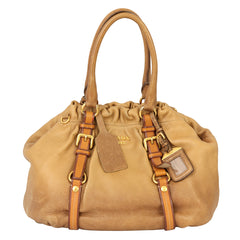 PRADA 2 WAY CALFSKIN LEATHER HANDBAG 