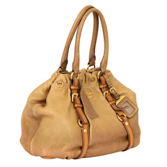PRADA 2 WAY CALFSKIN LEATHER HANDBAG 