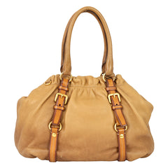 PRADA 2 WAY CALFSKIN LEATHER HANDBAG 