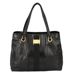 SALVATORE FERRAGAMO VARA VERTICAL GROSGRAIN RIBBON SHOULDER BAG 