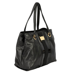 SALVATORE FERRAGAMO VARA VERTICAL GROSGRAIN RIBBON SHOULDER BAG 