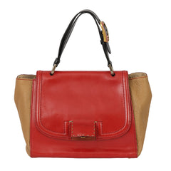 FENDI RED SILVANA SATCHEL HANDBAG 