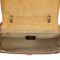 FENDI RED SILVANA SATCHEL HANDBAG 
