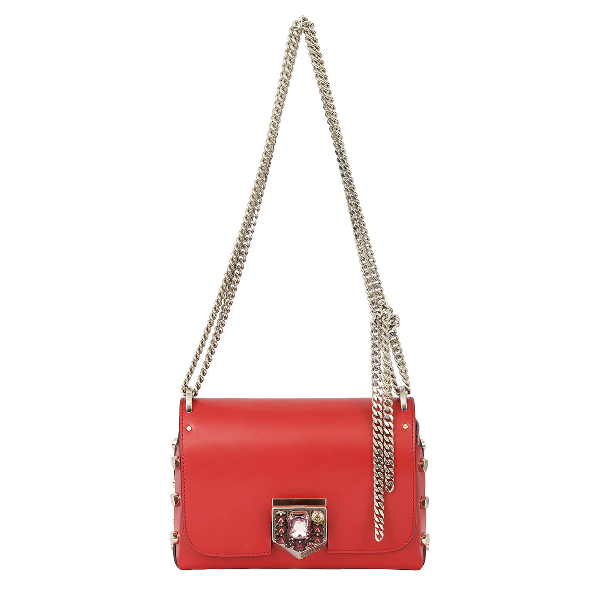 JIMMY CHOO CHAIN STRAP CONVERTIBLE HOBO SHOULDER BAG 