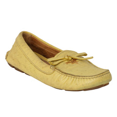 PRADA SIZE EU- 38 OSTRICH LEATHER S MOCCASIN 