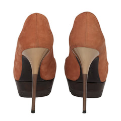 SALVATORE FERRAGAMO SIZE EU 37.5 PEEP-TOE PLATFORM PUMPS 