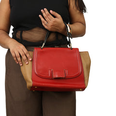 FENDI RED SILVANA SATCHEL HANDBAG 