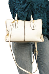 TOD’S D- CUBE 2 WAY WHITE BAG 