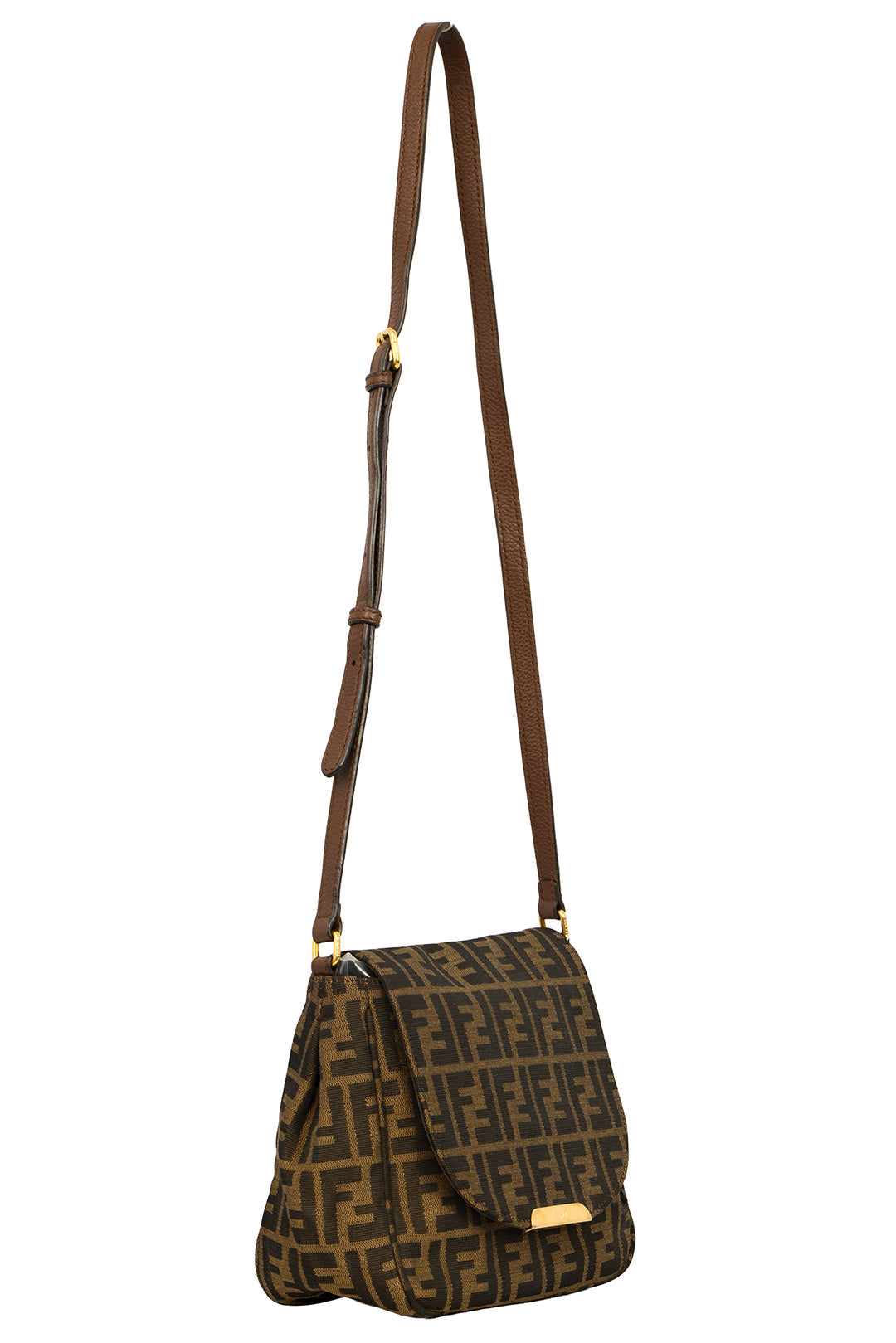FENDI TABACCO ZUCCA CANVAS MONOGRAM  CROSSBODY BAG 