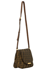FENDI TABACCO ZUCCA CANVAS MONOGRAM  CROSSBODY BAG 
