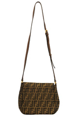 FENDI TABACCO ZUCCA CANVAS MONOGRAM  CROSSBODY BAG 